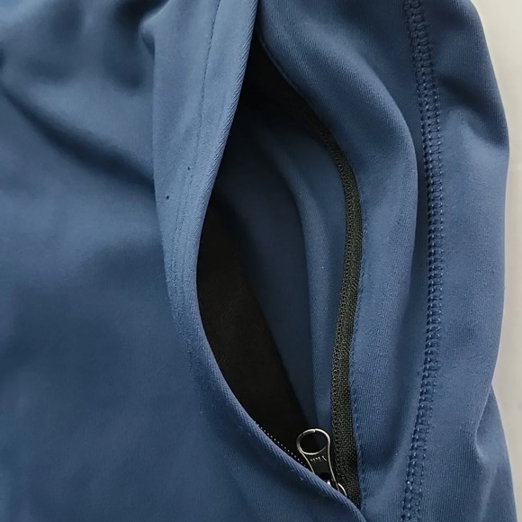 32 Degrees Cool Men's Indigo Blue Athletic Stretch Shorts Zipper Pockets Small - Picture 4 of 13